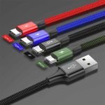Baseus Fast 4-in-1 Cable For iPhone + Type-C + Micro 3.5A 1.2m Black