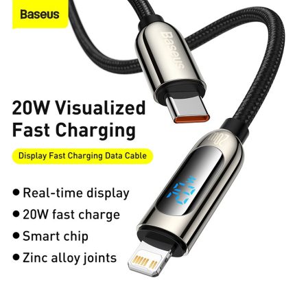 Baseus Display Fast Charging Data Cable Type C To iPhone 20W 1m