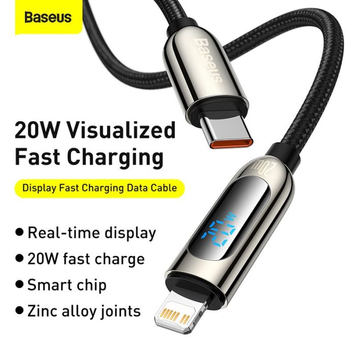 Baseus Display Fast Charging Data Cable Type C To iPhone 20W 1m