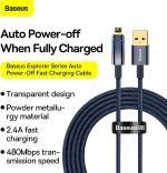 Baseus Explorer Series Auto Power-Off Fast Charging Data Cable USB to IP 2.4A 2m Blue Pakistan 1