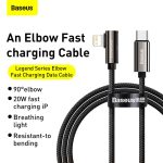 Baseus Legend Series Elbow Fast Charging Data Cable Type-C To iPhone PD 20W - Black