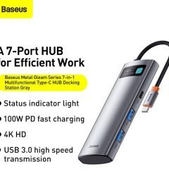 Baseus Metal Gleam Series 7 in 1 Multifunctional Hub