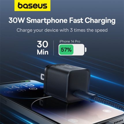 30W Ultra Fast Type-C Charger for Apple iPhone 15 Pro Max Original Wall  Mobile Charger Qualcomm QC 3.0 Quick Rapid VOOC AFC Charger with 1m Type C  USB