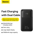 Baseus Comet Series Dual-Cable Digital Display Fast Charge Power Bank 10000mAh 22.5W