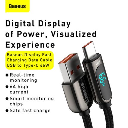 Baseus Display Fast Charging Data Cable USB to Type-C 66W