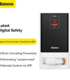 Baseus PowerCombo Digital PowerStrip 2AC+1U+1C+Retractable-C 65W