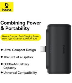 Baseus Compact Fast Charging Power Bank Type-C Edition 5000mAh 20W