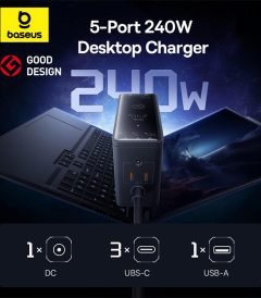 Baseus Digital GaN Intelligent Desktop Fast Charger 3C+U+DC 240W