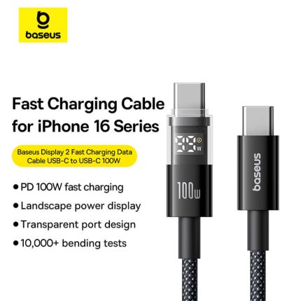 Baseus Display 2 Fast Charging Data Cable C to C 100W