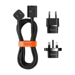Baseus PowerCombo Mini PowerStrip 1AC with 1.0m Power Cord US (Including EU and UK Plug Adapters) - Image 9
