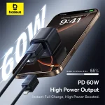 Baseus Versatile Two-for-Two Fast Charging Cable U+C to C+L 60W - Image 3