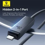 Baseus Versatile Two-for-Two Fast Charging Cable U+C to C+L 60W - Image 5
