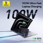 Baseus Super GaN Desktop Charger with Retractable Cable 3C+U 100W US
