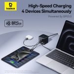 Baseus Super GaN Desktop Charger with Retractable Cable 3C+U 100W US - Image 2