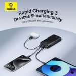 Baseus Bipow 2 Digital Display Power Bank With Built-in USB-C Cable 20000mah 20W - Image 2