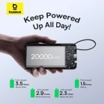 Baseus Bipow 2 Digital Display Power Bank With Built-in USB-C Cable 20000mah 20W - Image 4