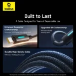 Baseus Lit Button-Control Fast Charging Data Cable USB-C to USB-C 100W - Image 4