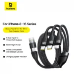 Baseus Flash Series 3 Two-for-Three Fast Charging Cable 100W