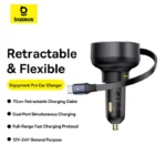 Baseus Enjoyment Pro Car Charger C+Retractable Type-C Cable 60W