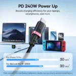 Baseus Dura Fast Charging Data Cable USB-C to USB-C 240W 1m - Image 3