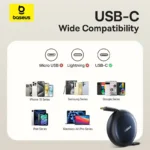 Baseus Nomos Retractable Charging Cable USB-C to USB-C 100W - Image 2