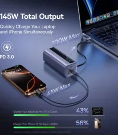 Baseus EnerGeek GR11 Power Bank with Retractable Cable 20000mAh 145W