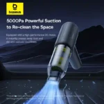 Baseus AT Car Vacuum Cleaner (5000pa) - Image 3