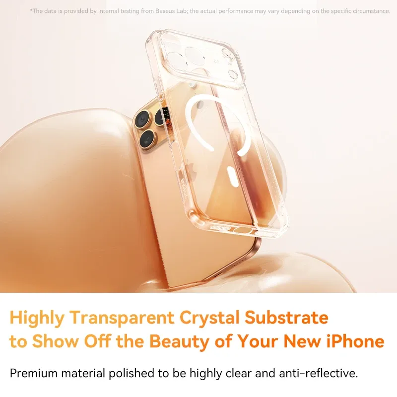 Baseus Crystal iPhone 17 Pro Max Clear Slim Magnetic Phone Case - Image 3
