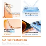 iPhone 17 Pro Clear Slim Magnetic Phone Case with 360° Stand Baseus HoopRing