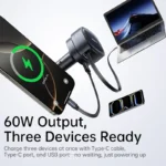Baseus PrimeTrip VR1 Car Charger with Retractable Cable (U+C)+Type-C 60W