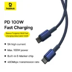 Baseus Tungsten Gold Fast Charging Data Cable Type-C to Type-C 100W