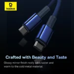 Baseus Tungsten Gold Fast Charging Data Cable Type-C to Type-C 100W - Image 2