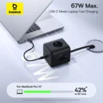 Baseus EnerFill FA11 Cube Power Strip 3AC+1U+1C 67W 1.5m EU - Image 3