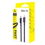Baseus New Braided Fast Charging Cable USB-C to USB-C 100W - Image 3